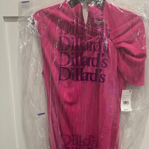 Stylish draped one shoulder pink dress for work or play. - Picture 4 of 5